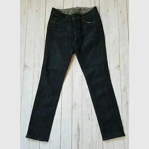 Paige Denim 2010s Skinny Ankle Jeans Dark Blue Wash Onyx Low Rise 24 25